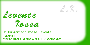 levente kossa business card